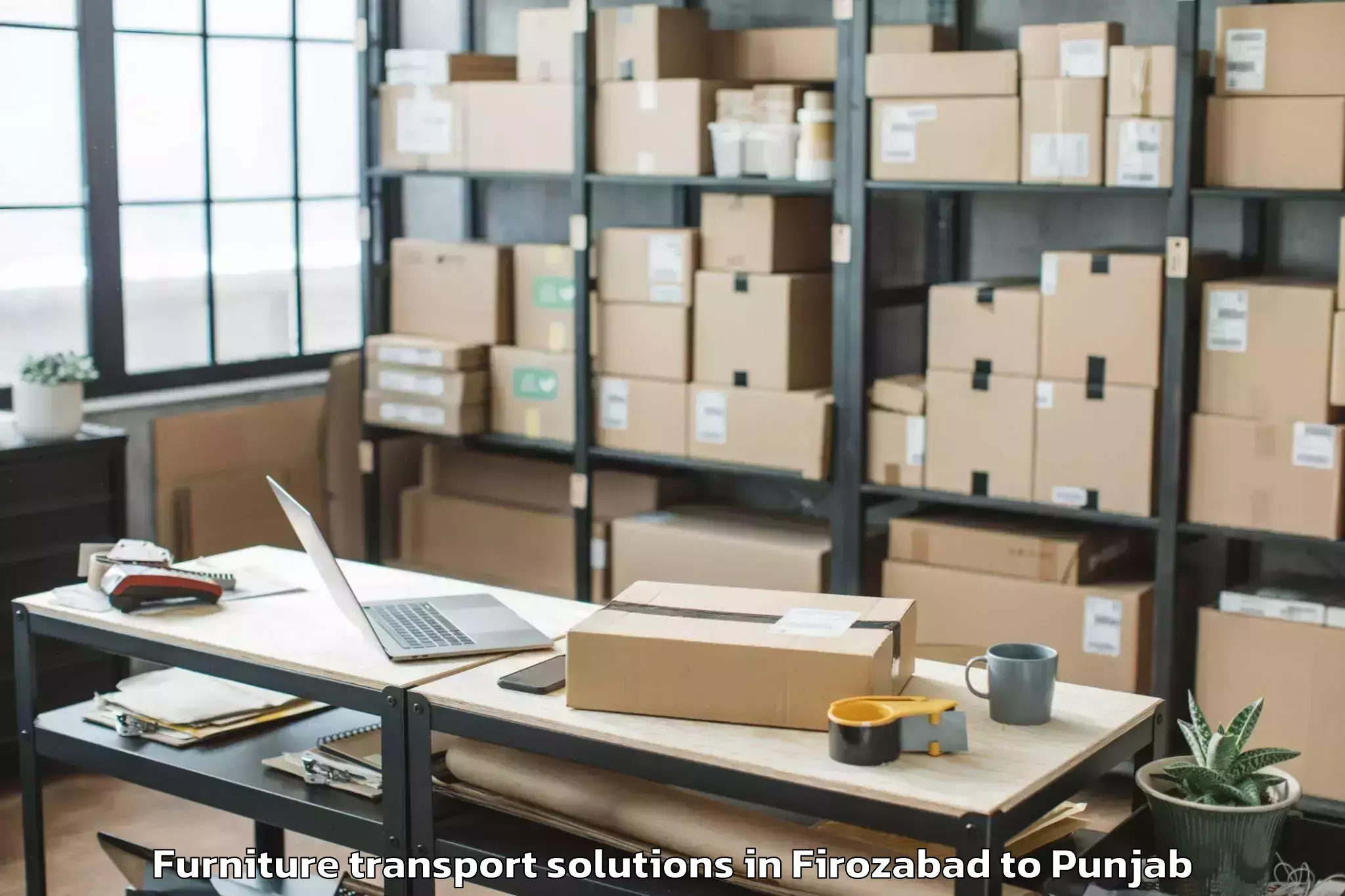 Book Firozabad to Rampura Phul Furniture Transport Solutions Online